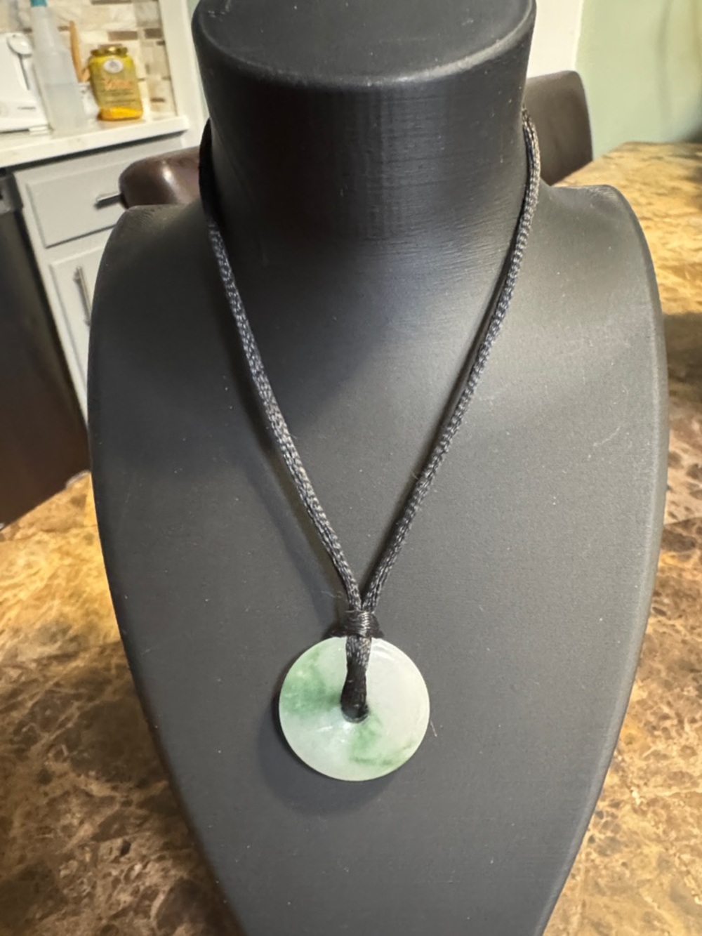 Genuine Chinese Green Jade Ping An Kou Pendant
